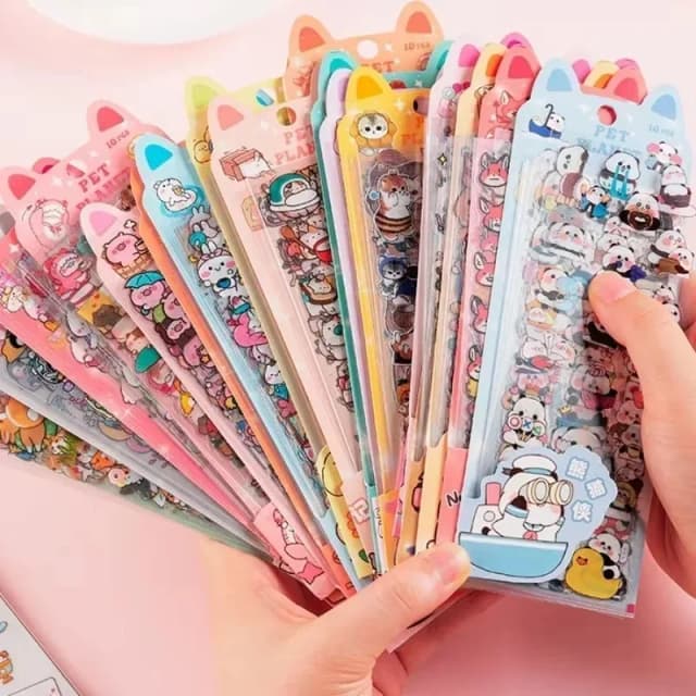Kawaii scrapbooking adesivos bicicleta decalques presente sapo estudantes dos desenhos animados papelaria pet diário adesivos caderno bonito meninas