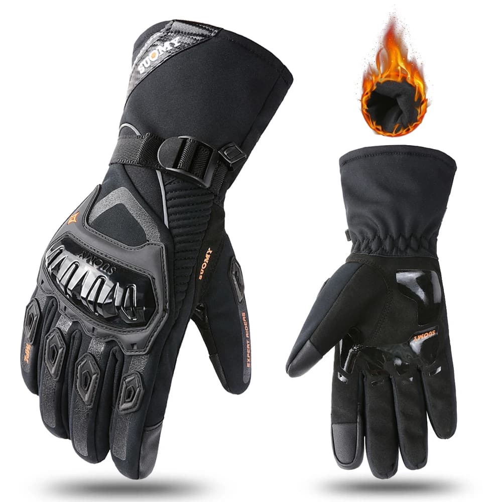Inverno quente luvas da motocicleta à prova de vento à prova dwindproof água guantes moto moto equitação luvas tela toque moto motocross preto