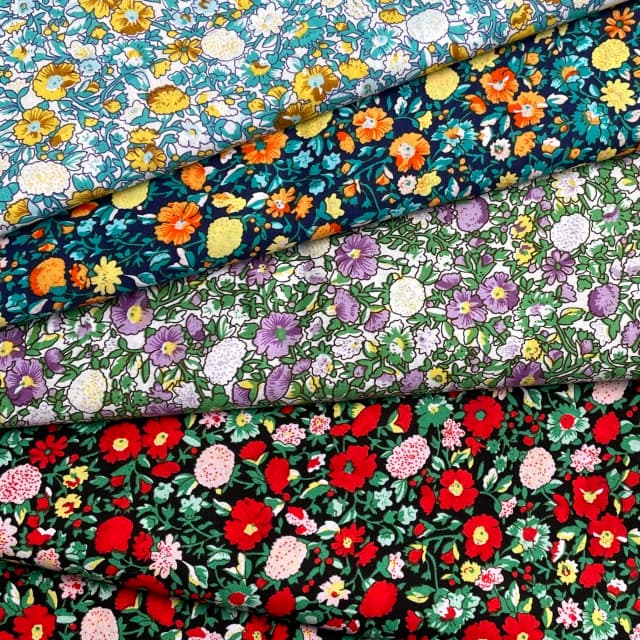 Tecido colorido popeline tecido liberdade, 100% algodão, plantas florais, pano de costura artesanal DIY, vestidos e saia, crianças e bebê, 40s