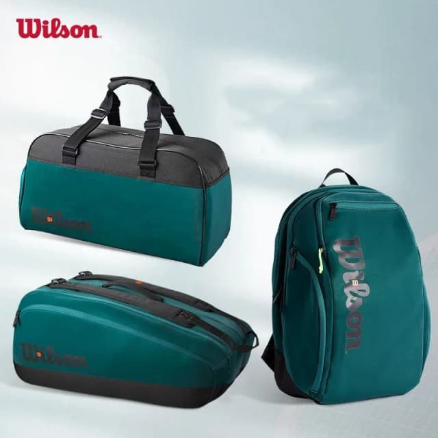 Wilson 2024 lâmina super tour v9 2/9 pacote saco de tênis raquete mochila tribunal torneio raquete de tênis saco com forro thermoguard