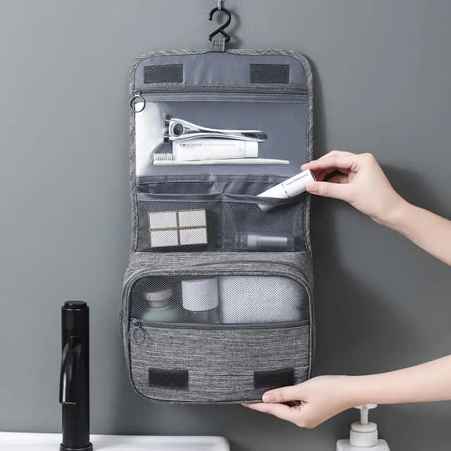 Dobrável saco de higiene pessoal organizador pendurado saco de armazenamento banheiro saco de maquiagem caso viagem separação seca e molhada saco cosmético