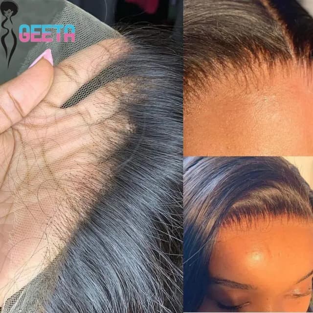 Peruca Frontal HD de Renda 13x6 13x4, Peruca Frontal de Cabelo Humano 30 Polegadas Liso Extremo, Perucas de Cabelo Humano com Renda Transparente, Peruca com Fechamento HD 4x4