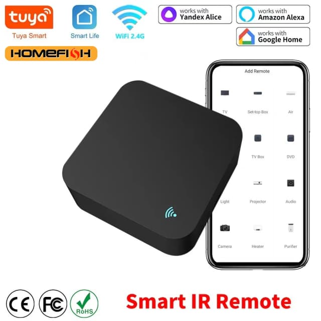 Zigbee-controle remoto wi-fi universal, infravermelho, tuya, casa inteligente, tv, dvd, funciona com o google home