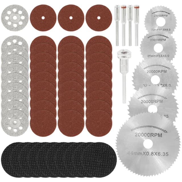 Conjunto de disco de corte abrasivo de lâmina de serra de diamante com mandris rebolos para acessórios dremel ferramenta rotativa de corte de metal