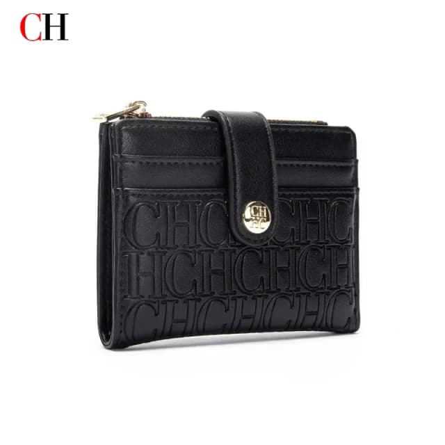 Marca de luxo clássico retro quadrado design caso cartão moda botão clássico dobrável clipe dinheiro compacto leve luxo feminino