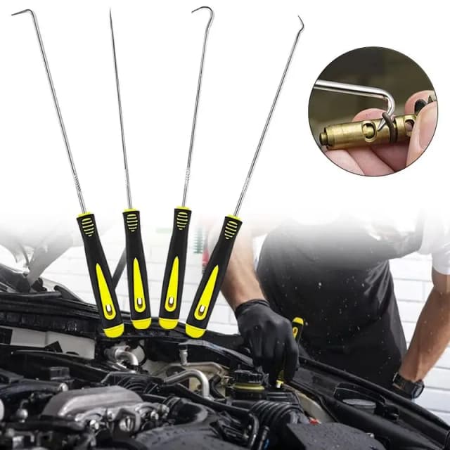 Conjunto de picareta e gancho para vedação de óleo de carro, 4 unidades, vedação de anel o, extrator de gancho, removedor de pedra de pneu, limpeza, ferramentas de manutenção automática