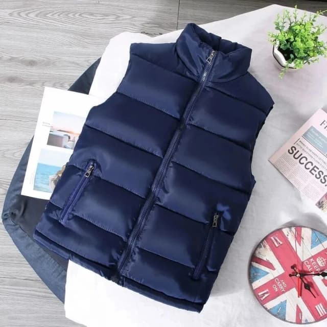Colete branco jaqueta masculina fino ajuste gola sem mangas puffer jaquetas primavera outono casual casaco quente 2023 tendências