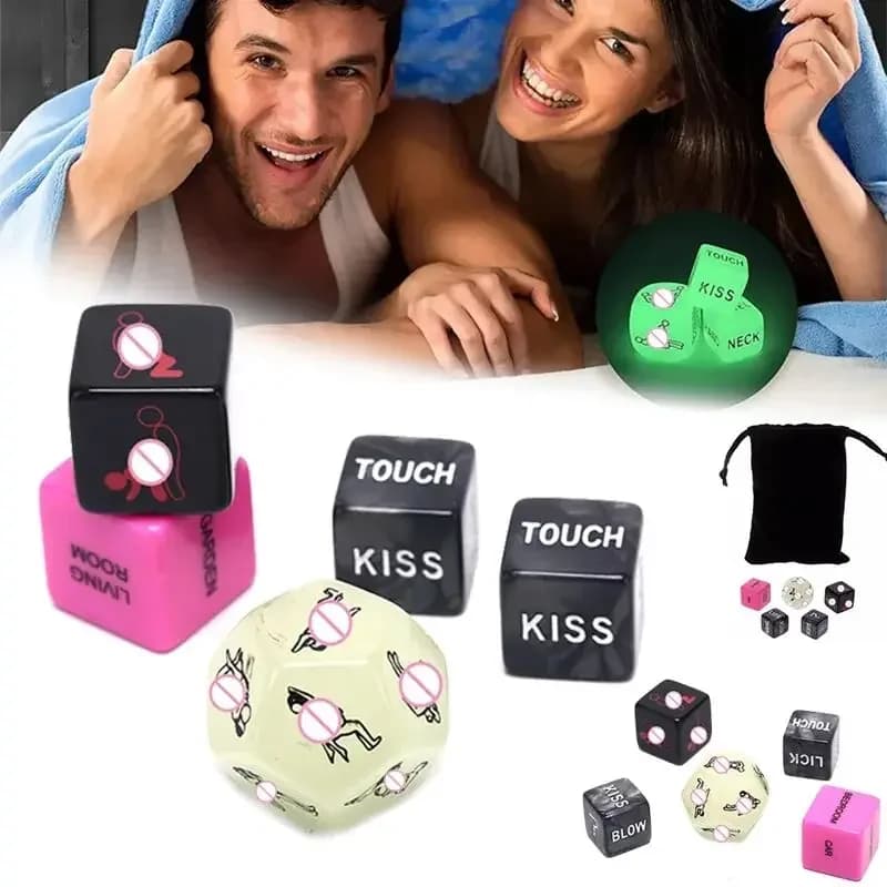 6 pçs luminoso sexo dados brinquedos adultos jogos casal flertando cubos ual acessórios de jogo erótico postura barra brinquedos sexuais para presentes de casal