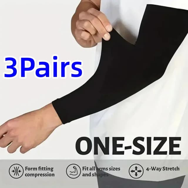 3 pares de mangas de proteção UV para os braços – proteção respirável, usadas para dirigir, praticar esportes, caminhadas e atividades ao ar livre no verão