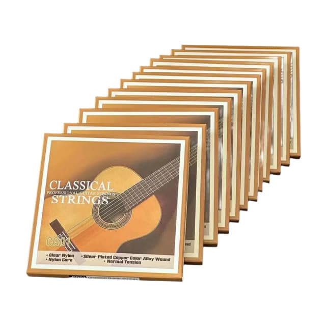 6 peças de cordas de guitarra clássica-bases de núcleo de náilon-ferida de liga de cobre banhada a prata-tensão normal/acessórios de peças de guitarra