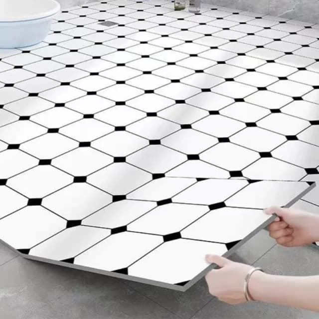 Piso Vinílico Autoadesivo de PVC Impermeável para Banheiros e Varandas, Piso de Plástico com Efeito Pedra para Cozinhas e Decoração de Casa