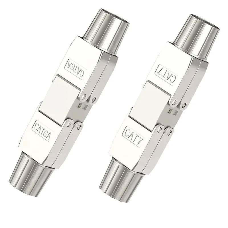 Extensor de Cabo Ethernet RJ45 Sem Ferramentas, Cabo Ethernet Blindado Sem Ferramentas, PoE + para Cabos de Rede Cat6A e Cat7
