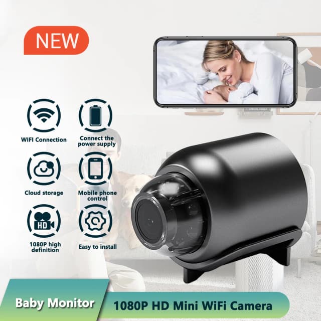 1080p hd mini câmera wi-fi segurança interna vigilância monitor do bebê visão noturna filmadora ip cam gravador de vídeo áudio