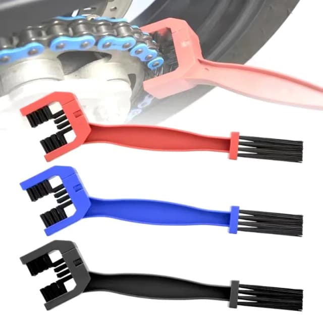 Limpador de escova de corrente de motocicleta, escova de plástico para bicicleta/moto, limpador de corrente ao ar livre, ferramentas de cuidados de estrada, peças de motocicleta