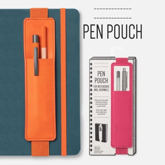 Bolsa de caneta de couro pu com fivela elástica, livro, notebook, moda escolar, estojo de caneta para reuniões de escritório, fácil de transportar, escritório, estudante, papelaria